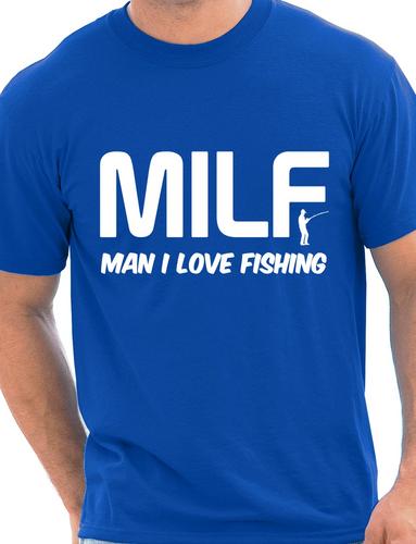 Milf Man I Love Fishing T-Shirt Medium / Red