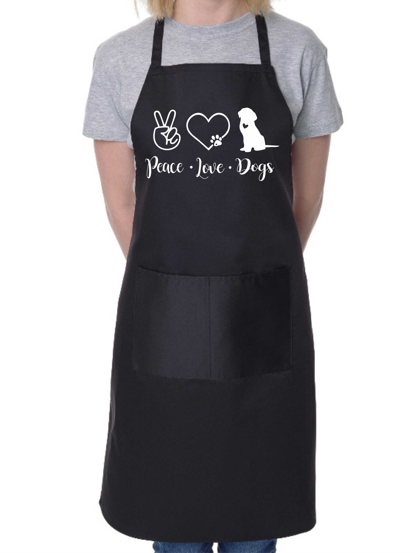 Apron Peace Love Dogs Dog Lovers Gift Paw Heart Dog For Life Gift