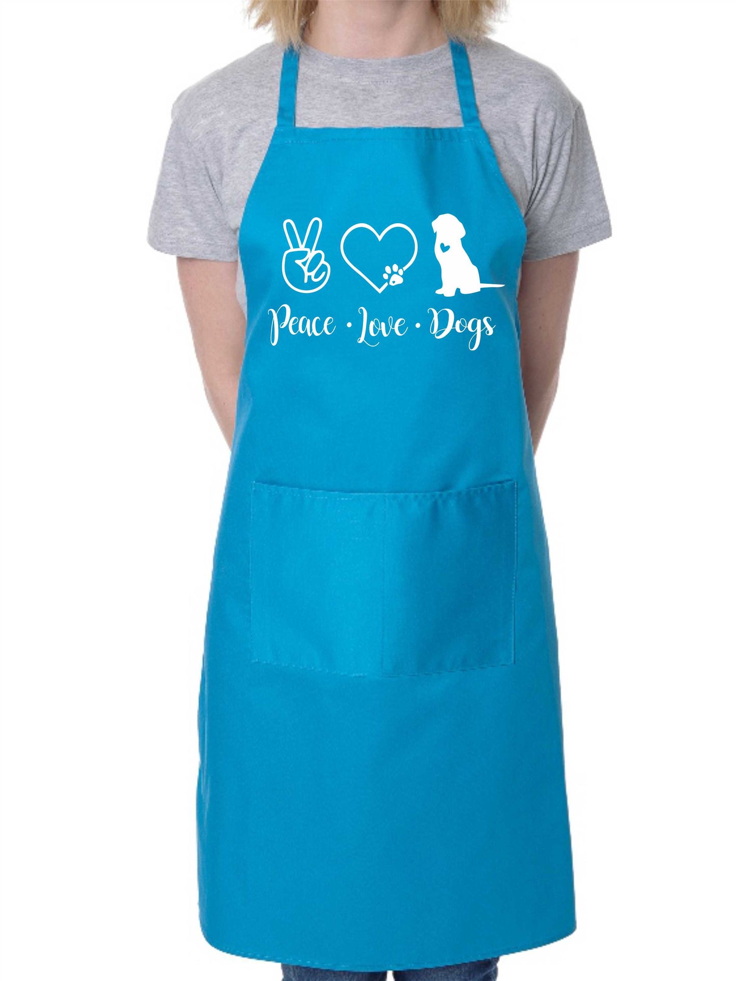 Apron Peace Love Dogs Dog Lovers Gift Paw Heart Dog For Life Gift