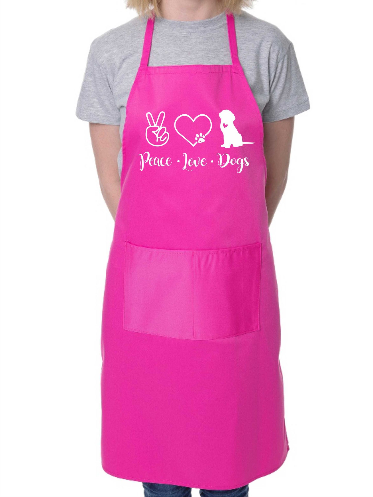 Apron Peace Love Dogs Dog Lovers Gift Paw Heart Dog For Life Gift