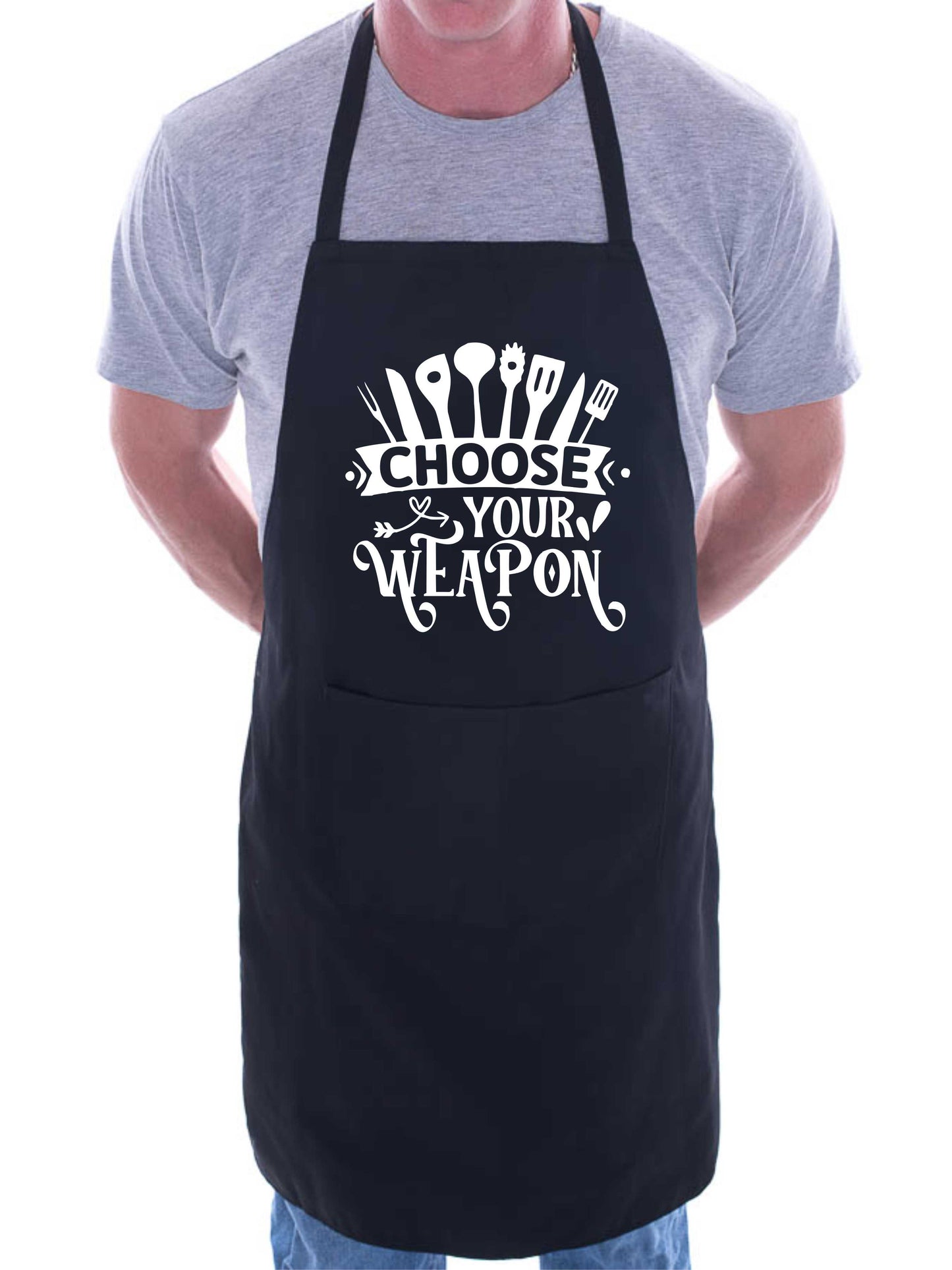 Apron Choose Your Weapon Gift For Her Gift For Him Funny Birthday Gift