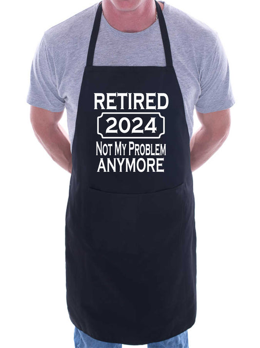 I Retired in 2024 Retirement Gift BBQ Baking Cooking BBQ Apron