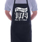 Vintage Birthday 1974 50th Birthday Funny Apron Novelty Baking BBQ