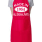 Made In 1954 70th Birthday BBQ Cooking Funny Novelty Apron