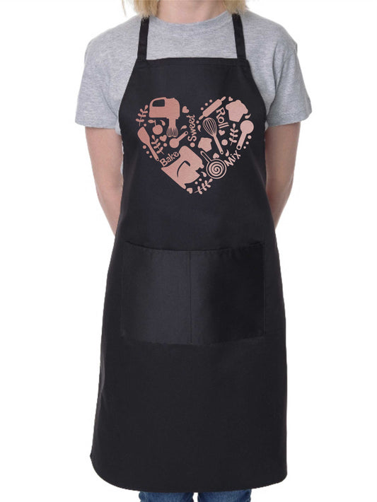 Bake Roll Heart Ladies Funny Apron Funny Birthday Gift Cooking Baking BBQ