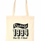 Born In 1994 30th Birthday Age 30 Funny Re Usuable Shopping Tote Bag