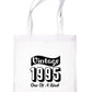 Print4U Born In 1995 30th Birthday Age 30 Re Usable Shopping Tote Bag