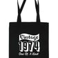 Born In 1974 50th Birthday Age 50 Funny Re Usuable Shopping Tote Bag