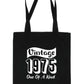 Print4U Born In 1975 50th Birthday Age 50 Re Usable Shopping Tote Bag