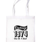 Born In 1974 50th Birthday Age 50 Funny Re Usuable Shopping Tote Bag