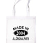 Print4u Shopping Tote Bag For Life Made In 2004 21st Birthday