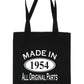 Print4u Shopping Tote Bag For Life Made In 1954 70th Birthday