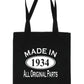 Print4u Shopping Tote Bag For Life Made In 1934 90th Birthday