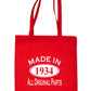 Print4u Shopping Tote Bag For Life Made In 1934 90th Birthday