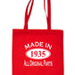 Print4u Shopping Tote Bag For Life Made In 1935 90th Birthday