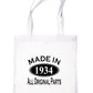 Print4u Shopping Tote Bag For Life Made In 1934 90th Birthday