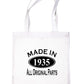 Print4u Shopping Tote Bag For Life Made In 1935 90th Birthday