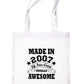 Print4u Shopping Tote Bag For Life Born In 2007 18th Birthday