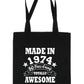 Made in 1974 Tote Bag 50th Birthday Shopping Tote Reusable Bag For Life