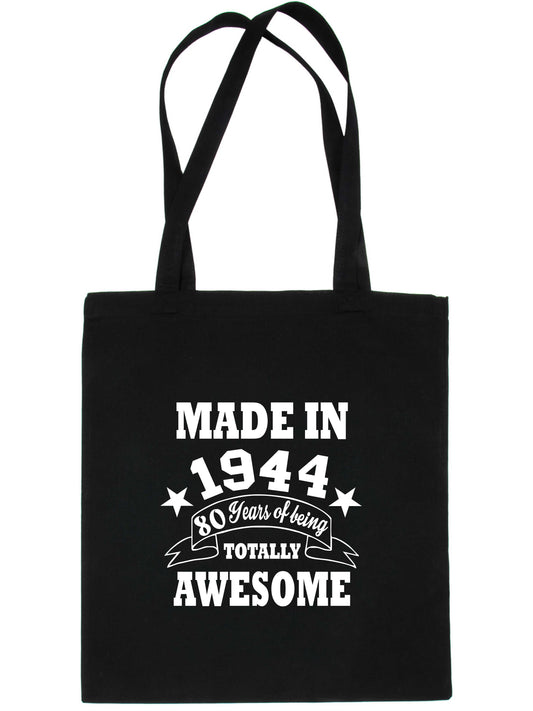 Made In 1944 Tote Bag  80th Birthday Shopping Tote Reusable Bag For Life