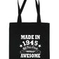 Print4u Shopping Tote Bag For Life Born In 1945 80th Birthday