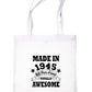 Print4u Shopping Tote Bag For Life Born In 1945 80th Birthday