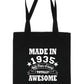 Print4u Shopping Tote Bag For Life Born In 1935 90th Birthday