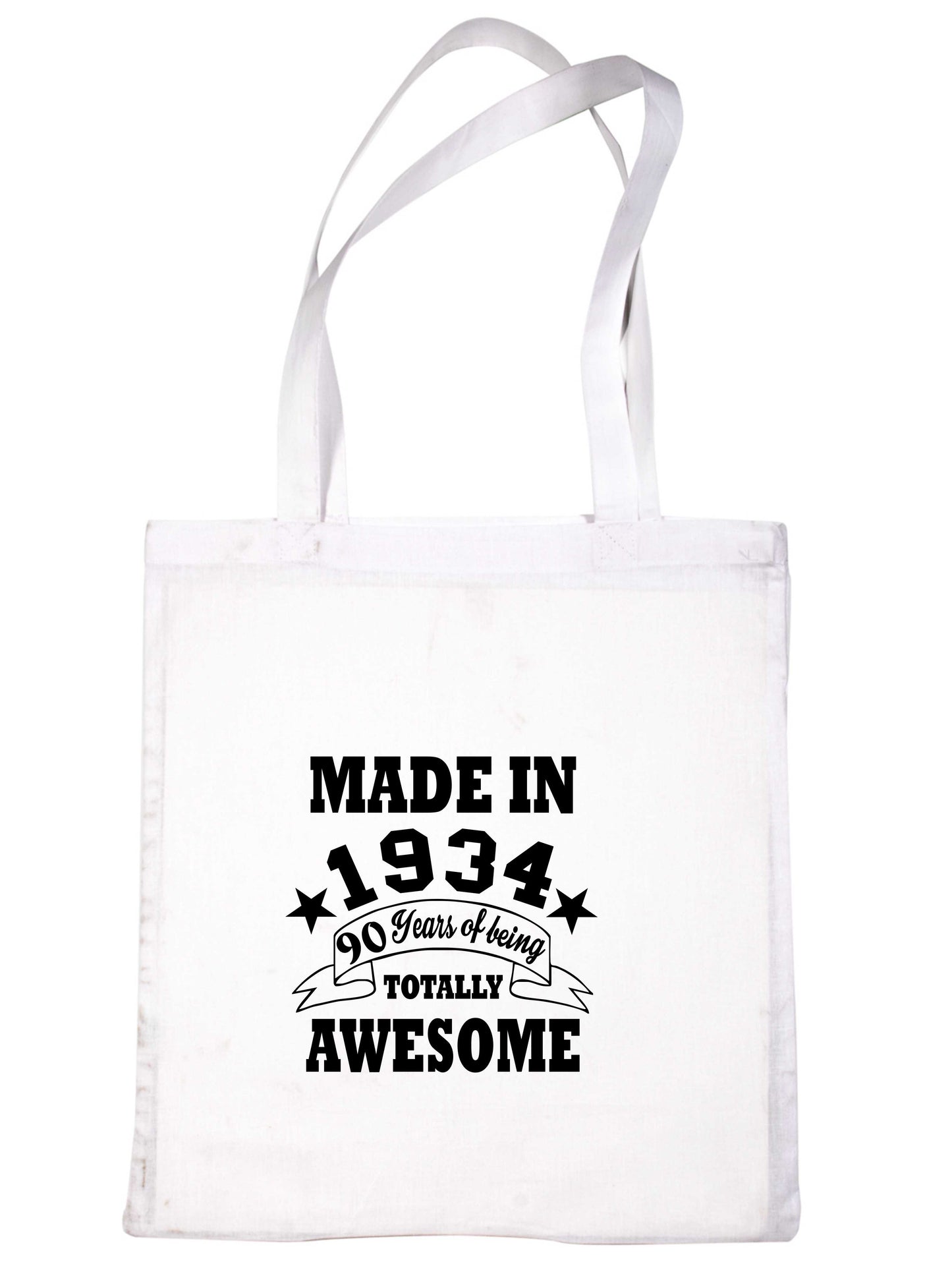 Made In 1934 Tote Bag 90th Birthday Shopping Tote Reusable Bag For Life