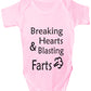 Breaking Hearts Funny Short Sleeve Babygrow Baby Vest Romper Bodysuit 0 - 18 Months