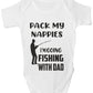 Going Fishing With Daddy Funny Short Sleeve Babygrow Baby Vest Romper Bodysuit