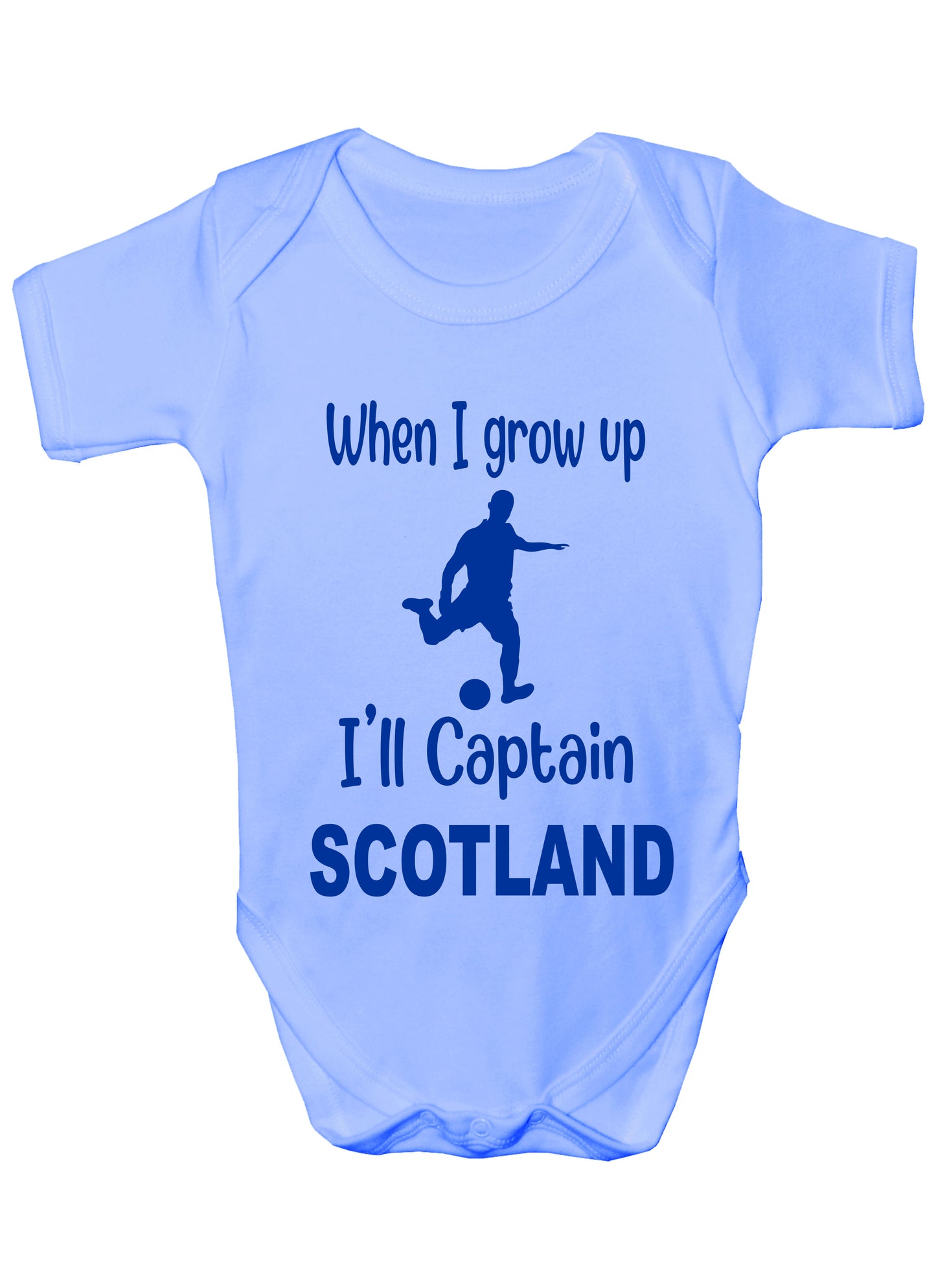 When Grow Up Captain Scotland Funny Babygrow Scottish Football Baby Gift