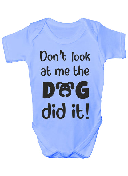 Don't Look At Me The Dog Did It Funny Babygrow Dog Lover Bodysuit Baby Gift