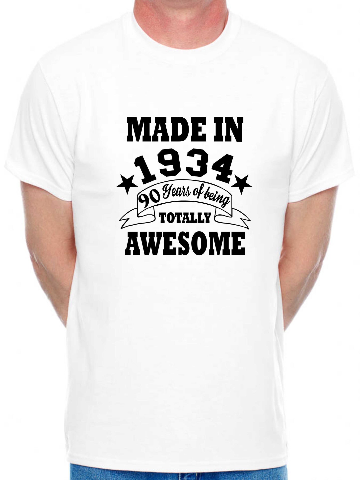 Made in 1934 90 Years of Being Awesome Men's T-Shirt 90th Birthday