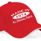 Made In 1974 Baseball Cap 50th Birthday Gift Age 50 For Men & Women