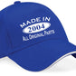 Print4U Made in 2004 Baseball Cap 21st Birthday Gift Age 21 for Men & Women