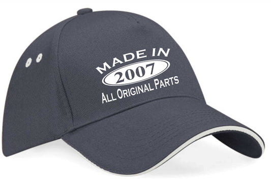 Print4U Made in 2007 Baseball Cap 18th Birthday Gift Age 18 for Men & Women