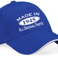 Print4U Made in 1945 Baseball Cap 80th Birthday Gift Age 80 for Men & Women