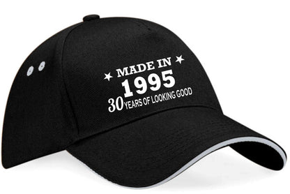 Made in 1995 30th Birthday Baseball Cap 30 Year Old Gift For Men & Ladies