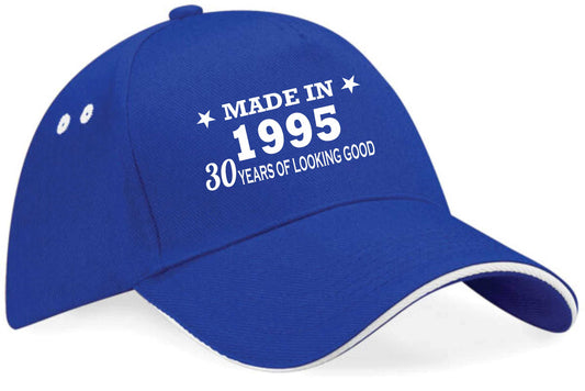 Made in 1995 30th Birthday Baseball Cap 30 Year Old Gift For Men & Ladies