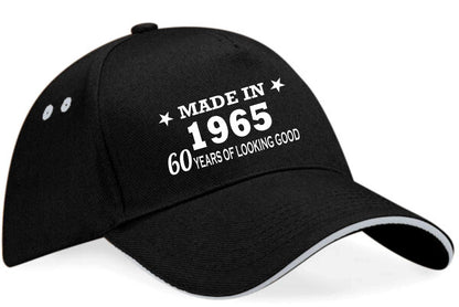 Made in 1965 60th Birthday Baseball Cap 60 Year Old Gift For Men & Ladies