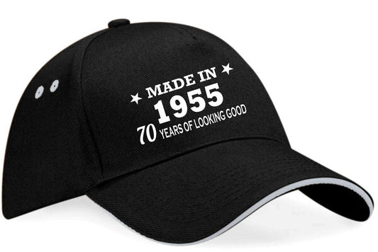 Made in 1955 70th Birthday Baseball Cap 70 Year Old Gift For Men & Ladies