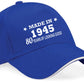 Made in 1945 80th Birthday Baseball Cap 80 Year Old Gift For Men & Ladies