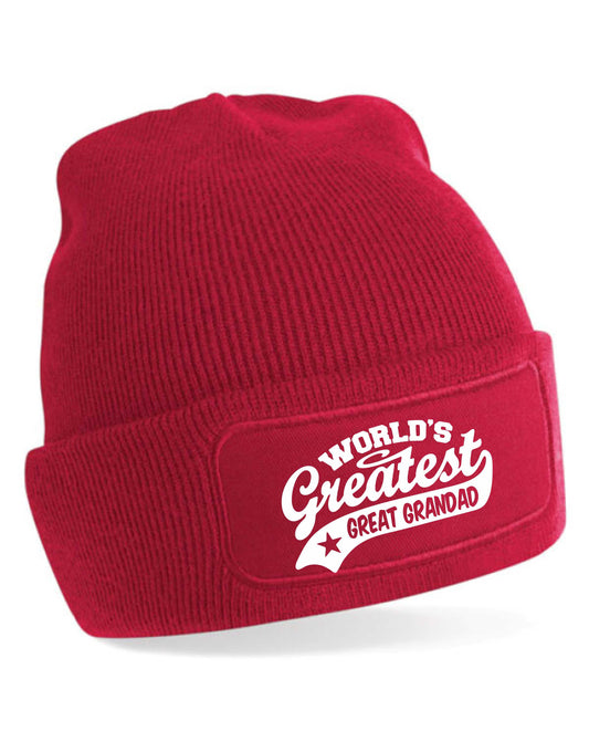 Beanie Hat Greatest Great Grandad Gift For Men Birthday Present Fathers Day