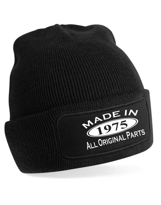 Made In 1975 Beanie Hat 50th Birthday Gift Great For Men & Women