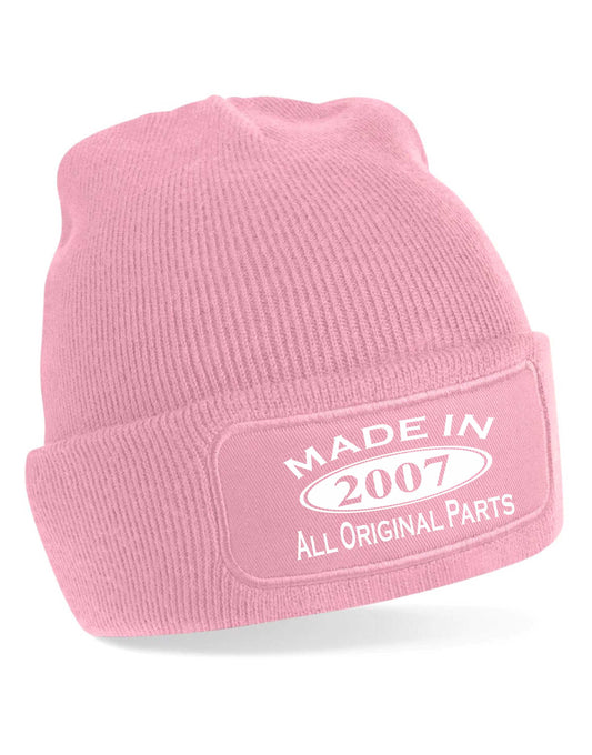 Made In 2007 Beanie Hat 18th Birthday Gift Great For Men & Women