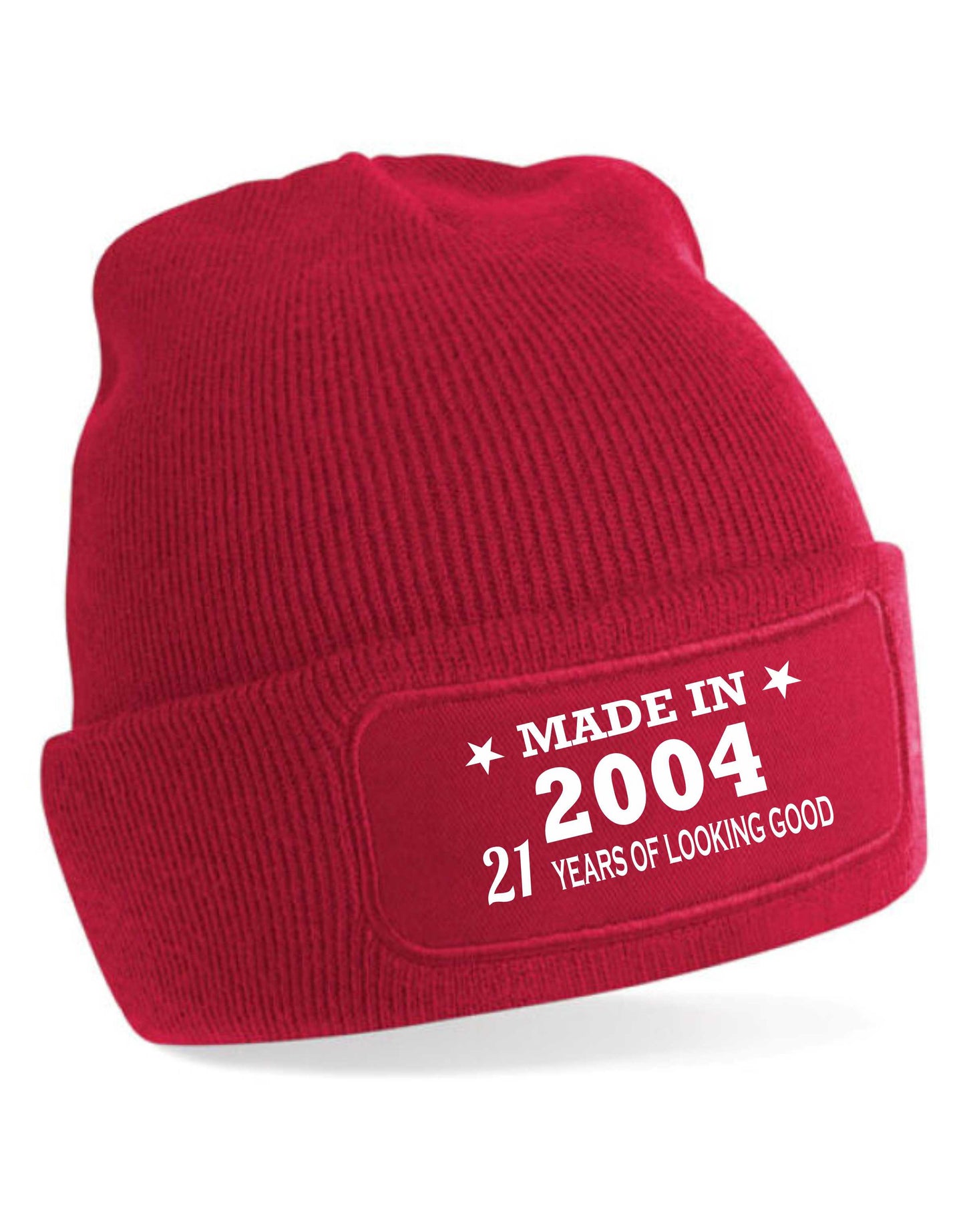 21st Birthday Made In 2004 Beanie Hat Gift for 21 Year Old For Men & Ladies