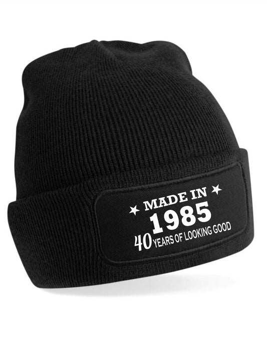 40th Birthday Made In 1985 Beanie Hat Gift for 40 Year Old For Men & Ladies