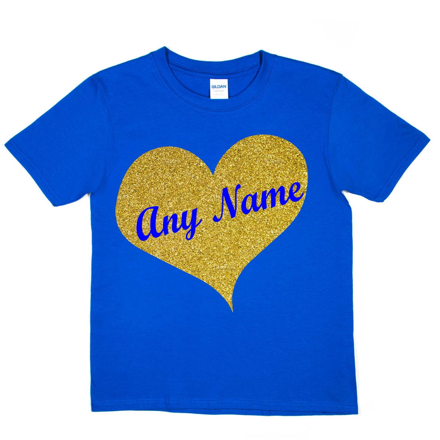 Kids Personalised Birthday Funny T-shirt In Gold Glitter Your Name Here
