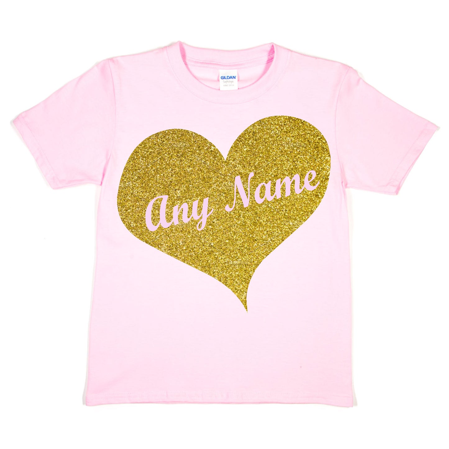 Kids Personalised Birthday Funny T-shirt In Gold Glitter Your Name Here