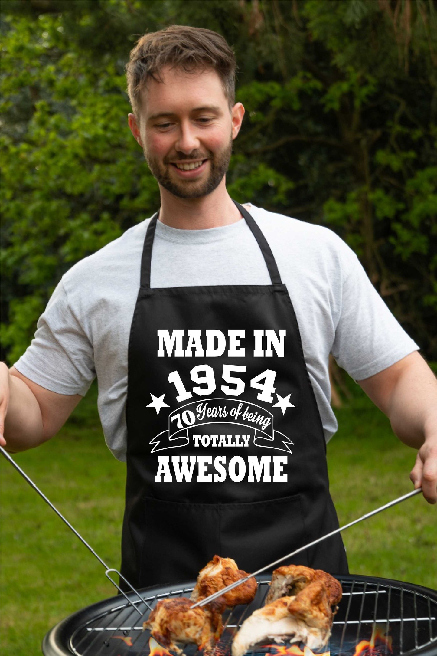 70th Birthday Made In 1954 BBQ Cooking Funny Novelty Apron